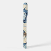 Witte rozen op Indigo blauwe achtergrond iPhone Hoesje (Rechterkant)