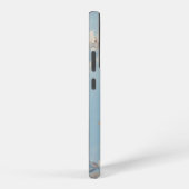 Witte Rozen op Rustieke Blauwe Achtergrond w/Monog Samsung Galaxy Hoesje (Rechterkant)