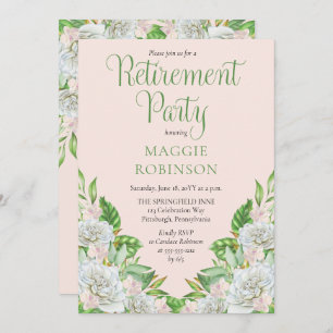 Witte rozen   Orchids Boho Floral Retirement Party Kaart