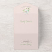 Witte rozen | Orchids Boho Floral Wedding All In One Uitnodiging (Buitenkant)