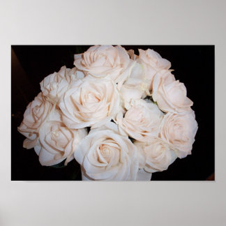 Witte rozen poster