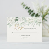 Witte Rozen RSVP Kaart (Staand voorkant)