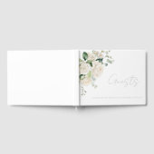 Witte Rozen & Sage Leaf Bruiloft Briefpapier Gastenboek (Volledig)