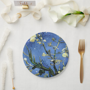 witte rozen Snowflakes Kerstmis van Gogh Papieren Bordje