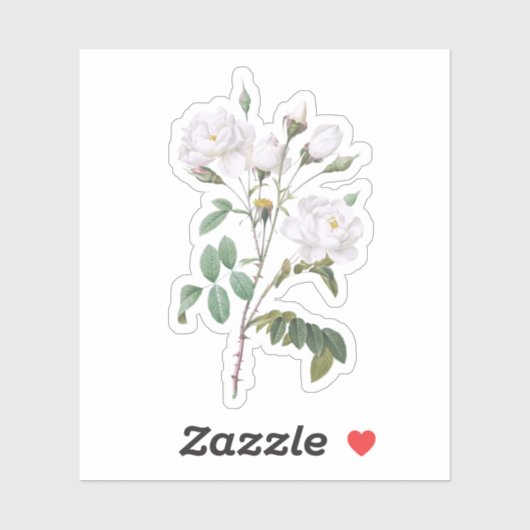  witte rozen sticker (Vel)