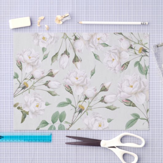 witte rozen tissuepapier (Craft)