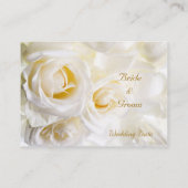 Witte Rozen Trouwtafel Nummers Plaatskaartje (Achterkant)