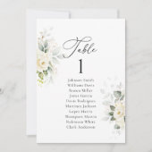 Witte Rozen Trouwtafel Zitkaart Kaart (Voorkant)