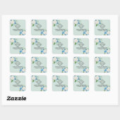 Witte rozen vierkante sticker (Vel)