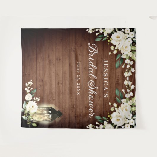 Witte rozen Vrijgezellenfeest Wandkleed (Voorkant (horizontaal))