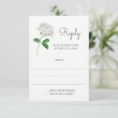Witte Rozen Waterverf Bruiloft Antwoord Kaarten (Staand voorkant)