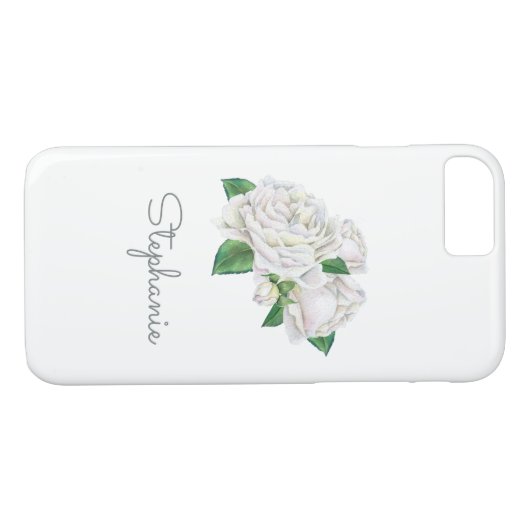 Witte Rozen  Waterverf Case-Mate iPhone Case (Achterkant (Horizontaal))