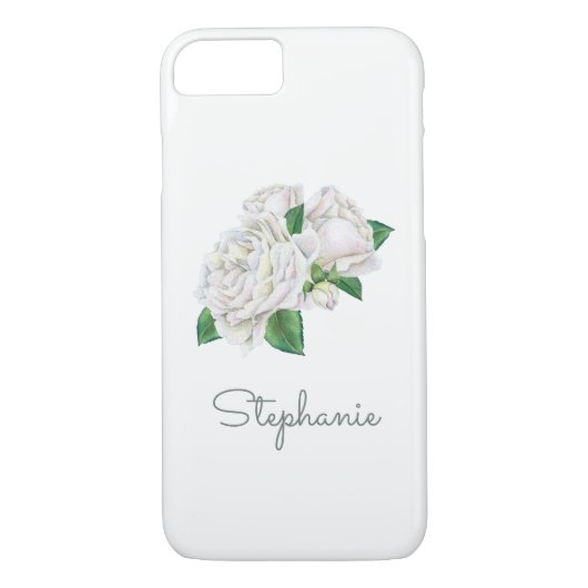 Witte Rozen  Waterverf Case-Mate iPhone Case (Achterkant)