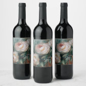 Witte Rozen Wijn Etiket (Flessen)