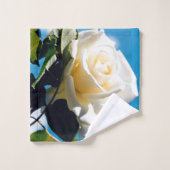  witte rozenbloem bad handdoek (Wasdoekje)