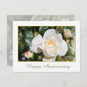  witte rozenbloem briefkaart (Voorkant / Achterkant)