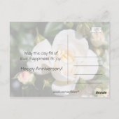  witte rozenbloem briefkaart (Achterkant)