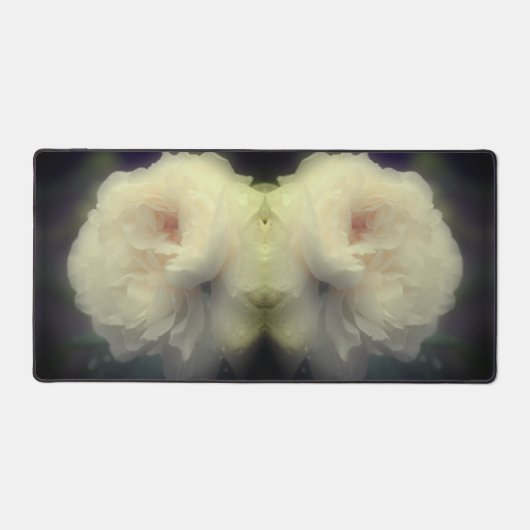 Witte rozenbloem in bloei Abstract Bureaumat (Voorkant)