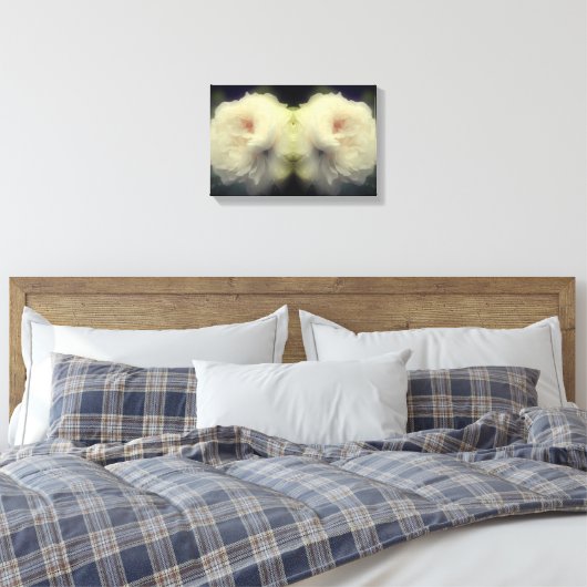 Witte rozenbloem in bloei Abstract Canvas Afdruk (Insitu (Slaapkamer))