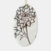 witte rozenbloem keramisch ornament (Rechts)