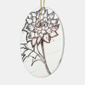 witte rozenbloem keramisch ornament (Links)