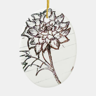 witte rozenbloem keramisch ornament