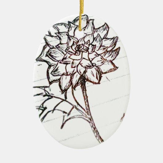 witte rozenbloem keramisch ornament (Voorkant)