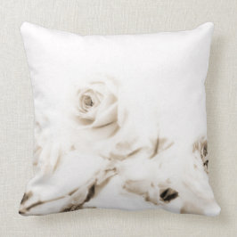  witte rozenbloem kussen