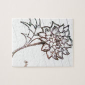 witte rozenbloem legpuzzel (Horizontaal)