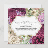 Witte rozenbloem van Bourgogne lijst Kaart (Achterkant)