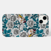 Witte rozenbloemen en goudvinken Case-Mate iPhone case (Achterkant (horizontaal))