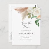 Witte rozenbloemen florale eucalyptus Sla de datum Briefkaart (Voorkant / Achterkant)