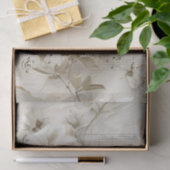 Witte rozenbloemen muziekblad ephemera tissuepapier (Geschenk)