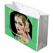 witte rozenbrij groot cadeauzakje (Voorkant Gekanteld)