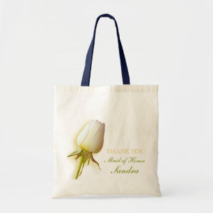 Witte rozenbruine bruidbruine bruidsmeisje met ere tote bag