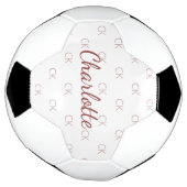 Witte rozengoudmonogram initiaal naam voetbal (Gedraaid)