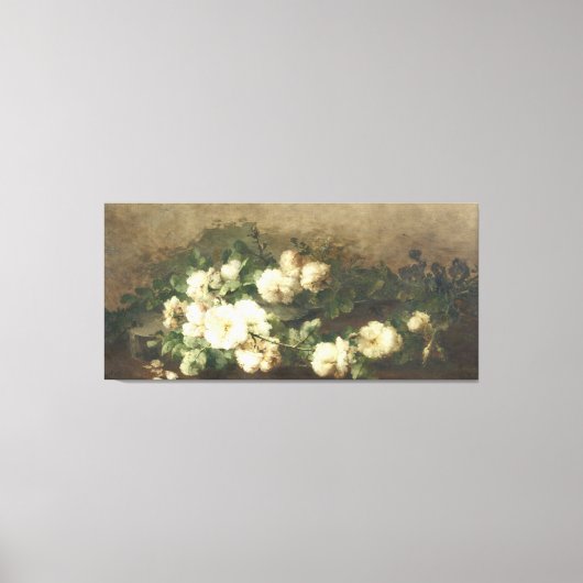 witte rozenolie canvas afdruk (Voorkant)