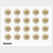 Witte rozenweddenschappen (blank) ronde sticker (Vel)