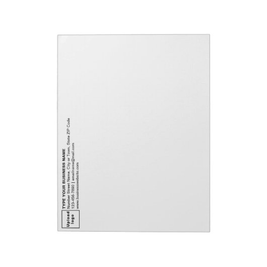 Witte rubriek Bedrijfs Merk en Informatie Notitieblok (Gedraaid)