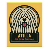 Witte ruige hond verjaardagsfeestje perfect poster (Voorkant)