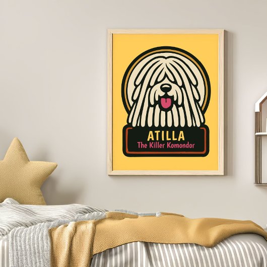 Witte ruige hond verjaardagsfeestje perfect poster