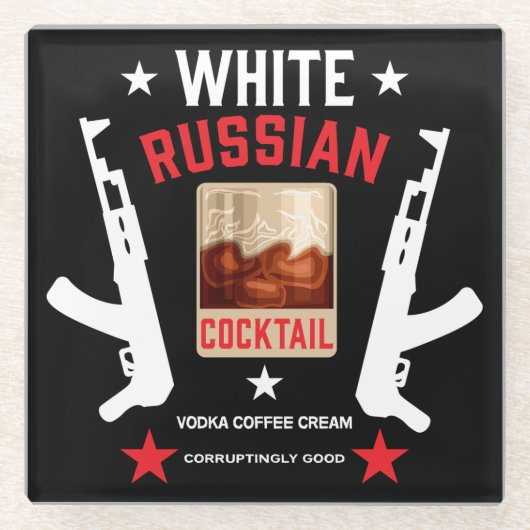 Witte Russische cocktail Glazen Onderzetter (Voorkant)