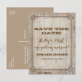  Witte Rustic Wood Save Date Wedding Aankondigingskaart (Voorkant / Achterkant)