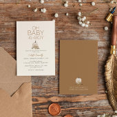 Witte rustieke boho pompoen oh baby jongen douche kaart