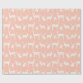 Witte rustieke herten op roze inpakpapier (Vlak)