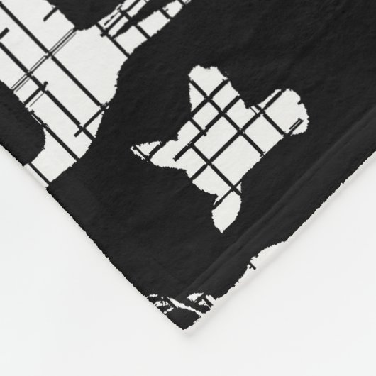 Witte rustieke herten op zwarte fleece deken (Hoek)