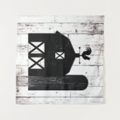 Witte Rustieke Houten Zwarte Schuur Boerderij Fees Wandkleed (Voorkant (horizontaal))