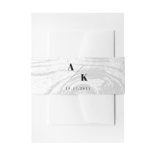 Witte rustieke houtnerf textuur chique winter brui uitnodigingen wikkel