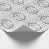 Witte Rustieke Monogram Huwelijkswrap Cadeaupapier (Hoek)