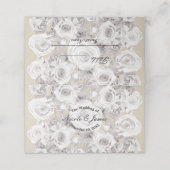 Witte Rustieke Winter Rozen Bruiloft Tafel Zitplaa (Buitenkant ongevouwen)